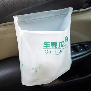 20Pcs Car Trash Bag Disposable Self-Adhesive Garbage Can for Auto Seat Back Hanging Trash Bag Office Kitchen Garbage Storage Bag