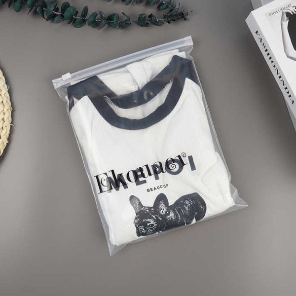 Plastic Bag Zipper Clothes T Shirt Matte Poly Zip Lock Printed Packing Bag Frosted Transparent Zipper Bag Plastic