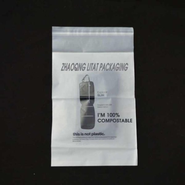 Eco-Friendly Custom 100% Biodegradable Compostable PLA PBAT Self-Adhesive Plastic Bag for Clothing & Shoes Custom Logo Packaging