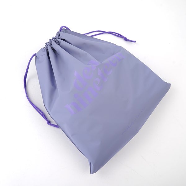 Custom Logo Printed Transparent Drawstring Pouch Plastic Gift Packaging Bag