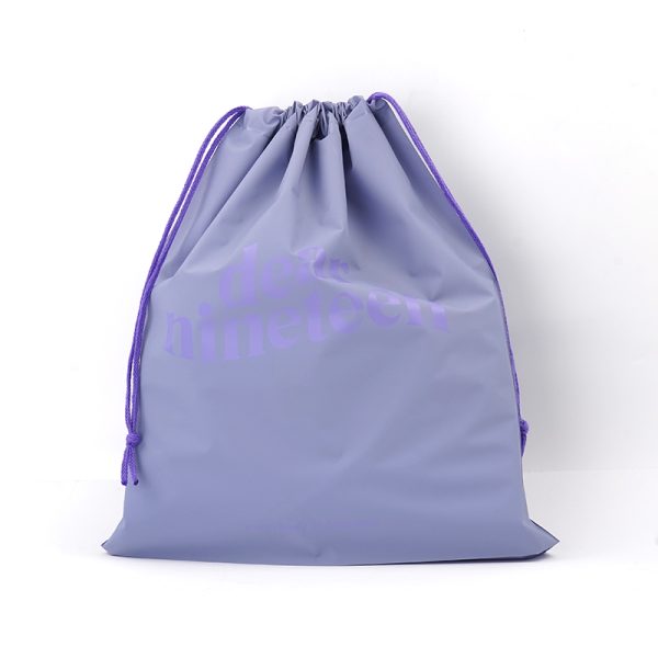 Custom Logo Printed Transparent Drawstring Pouch Plastic Gift Packaging Bag